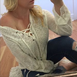 Lace up hoodie